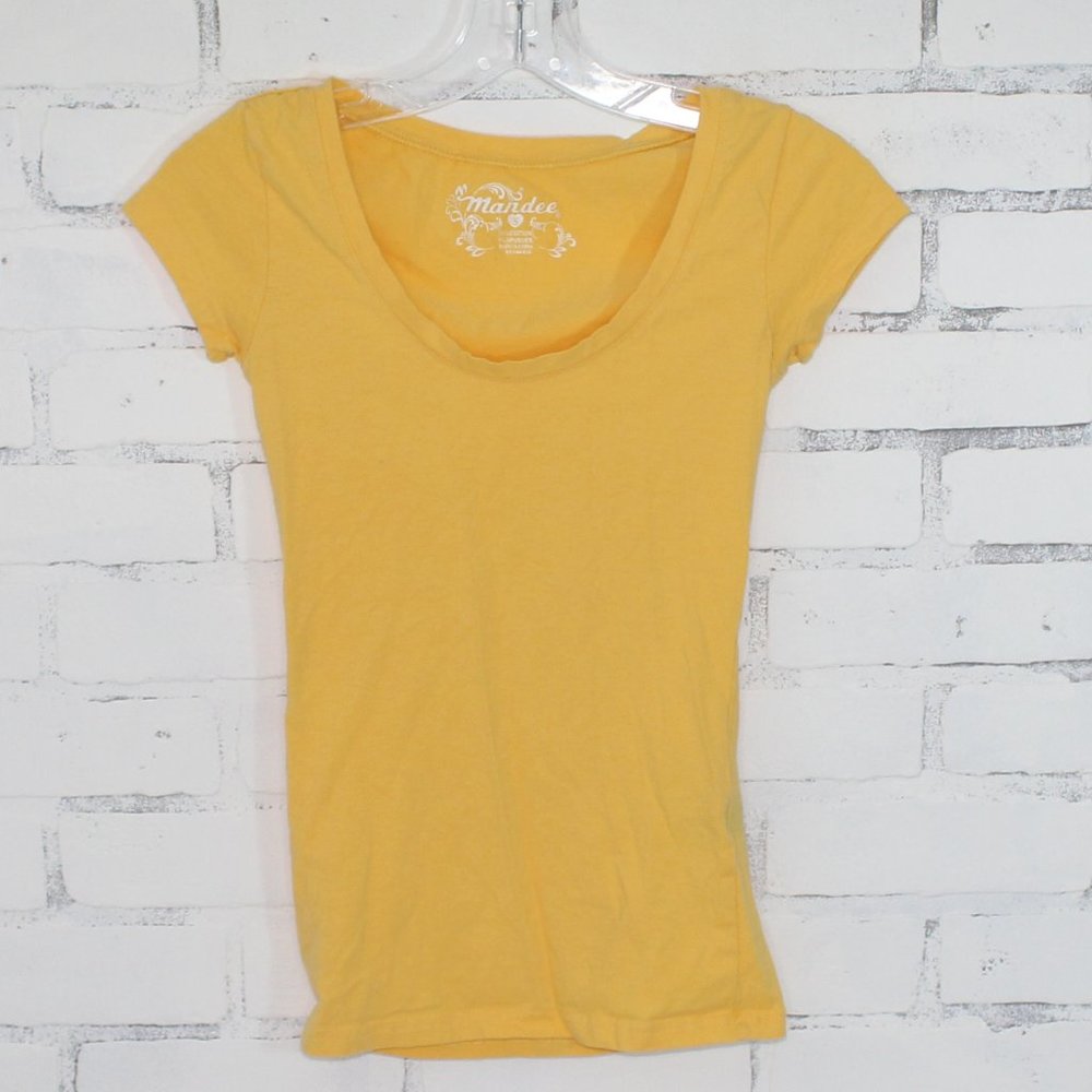 Mandees Simple Yellow Short Sleeve Top